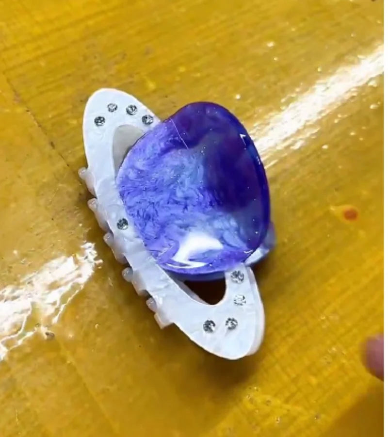 Muweordy Diamond Design Acetate Hair Claw For Women