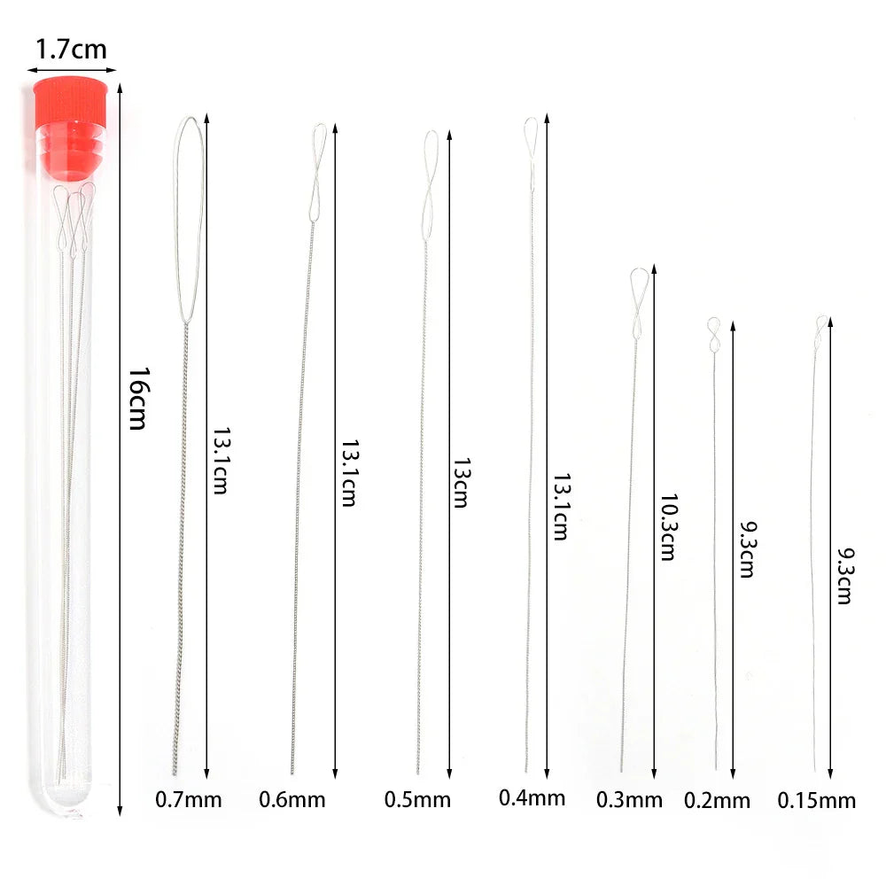 5pcs7pcs Stainless Steel Beaded Needle For Beads Threading
