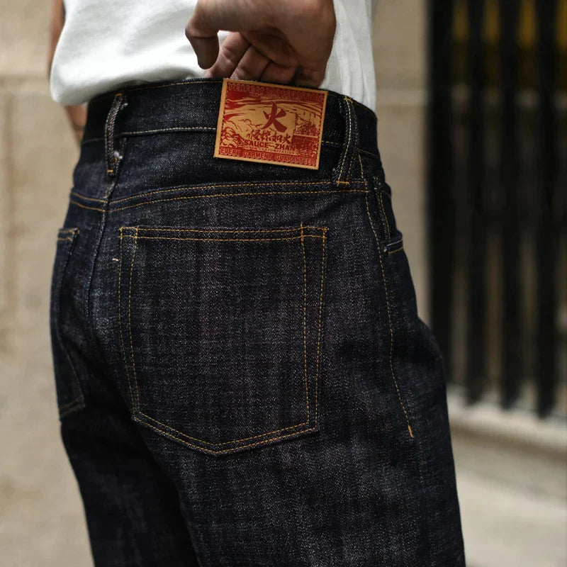 Saucezhan EX315XX-BO-Fire Jeans for Men Furinkazan Selvedge Jeans