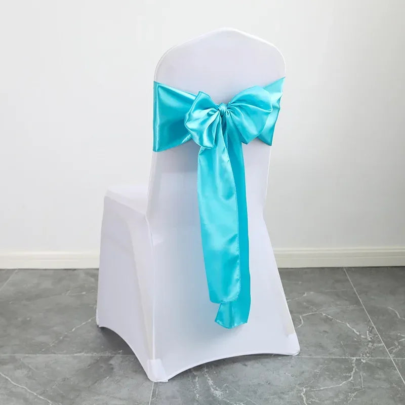 20pcs/set Satin Chair Sashes,17*275cm Silk Chair Ribbon Bows
