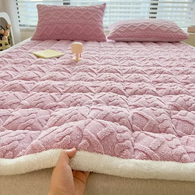Winter Soft Fleece Mattress Toppers Home Dormitory Single