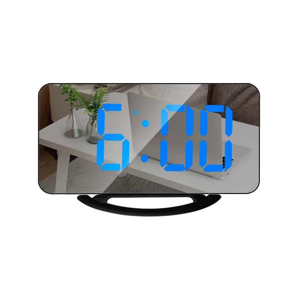 New Digital Alarm Clock 7" Large LED Mirror