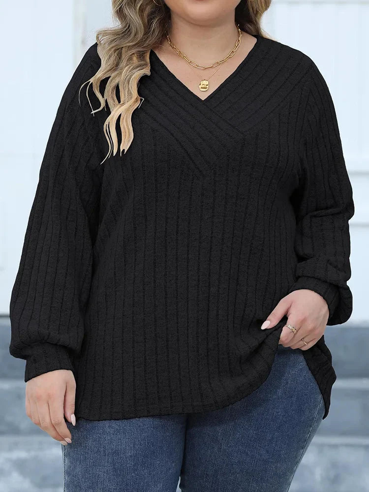 GIBSIE Plus Size Long Sleeve T Shirts for