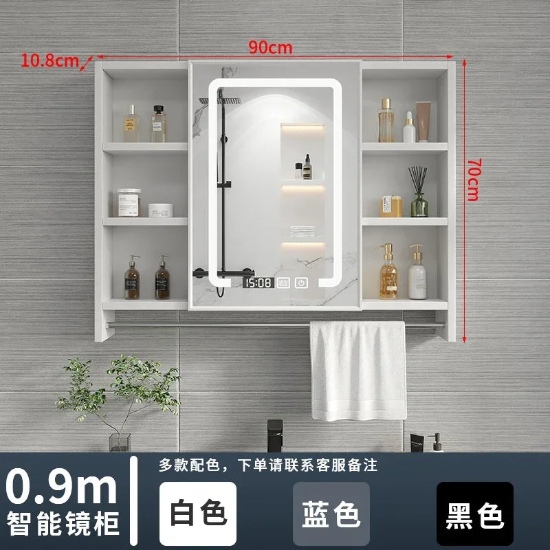 Italian Aluminum Alloy Smart Bathroom Mirror Cabinets Luxury