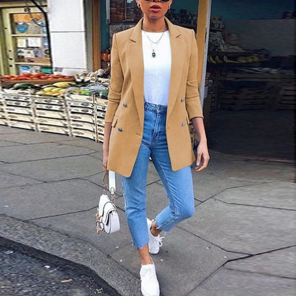 New Autumn Winter Women Blazer Coat Long-Sleeved Small