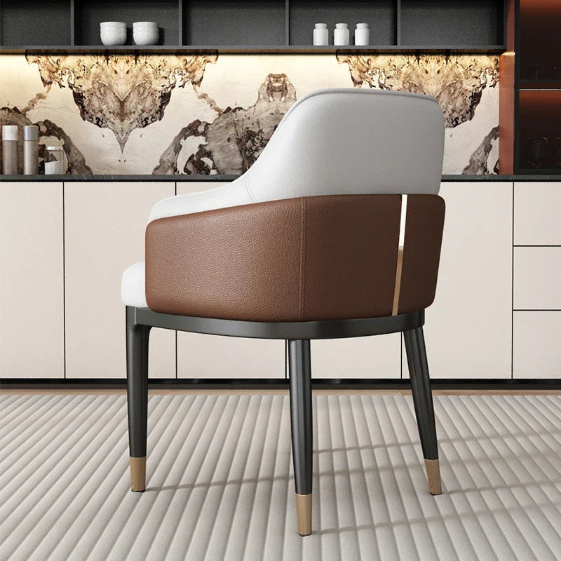 Light Luxury Ecological Leather Dining Table and Chair