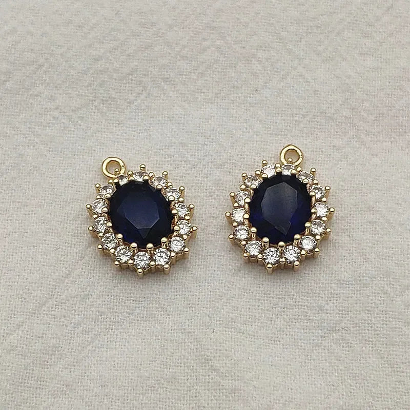 19x16mm 30pcs Cubic Zirconia Oval CharmConnectors