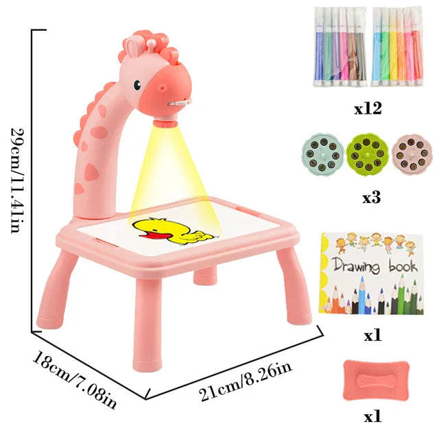 Kids Painting Board Toys Children LED Projector Art
