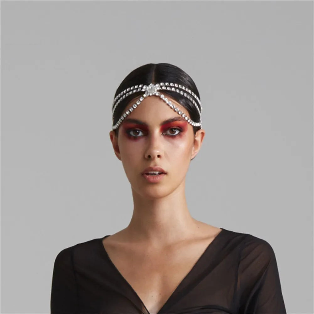 Novelly Crystal Stars Multi-layer Head Chain Wedding Hair