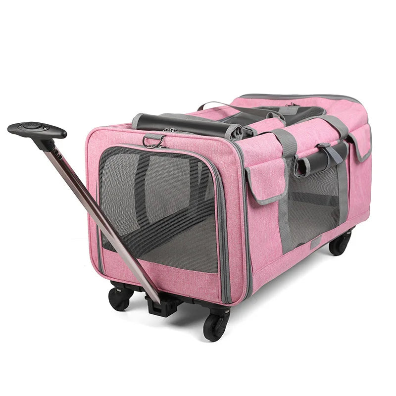 Pet Trolley Case Detachable Universal Wheel Breathable Foldable