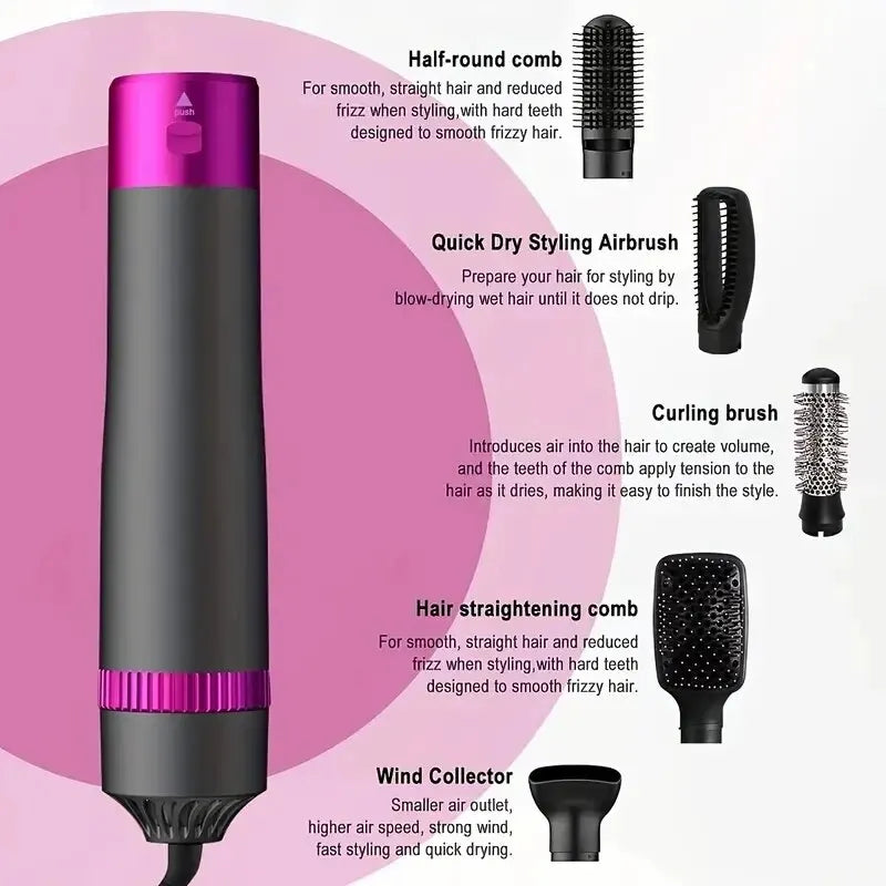 HOMEFISH 5 in 1 Hair Dryer Brush Hot