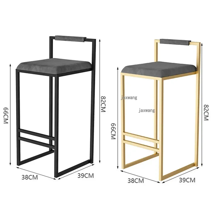 Modern Velvet Cushion Bar Chairs for kitchen Nordic