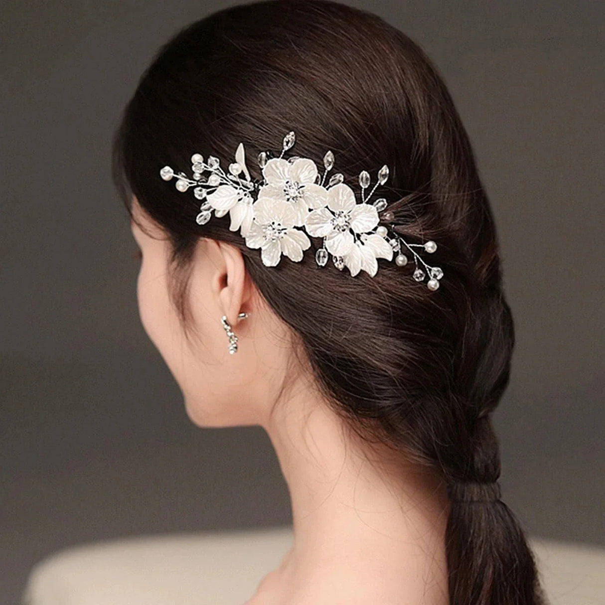 White Flower Hairpins Elegant Women Floral Style Hair