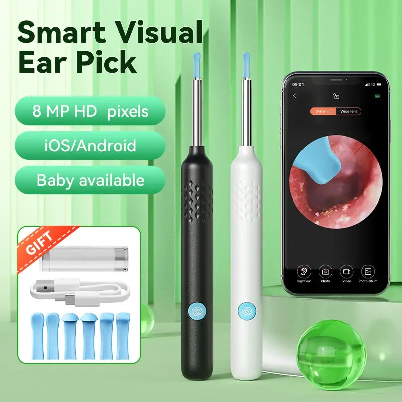 Visual Ear Cleaner with Camera Silicone Ear Spoon