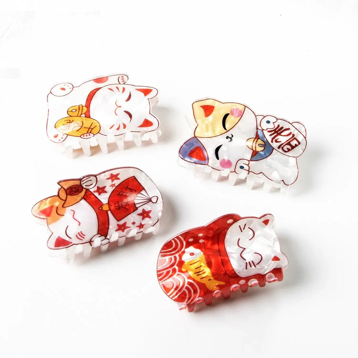 Muweordy New Fortune Cat Hair Clips Cartoon Claw