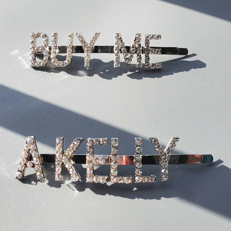 Buy Me A Birkin Rhinestone Hair Clips 2pcs/set