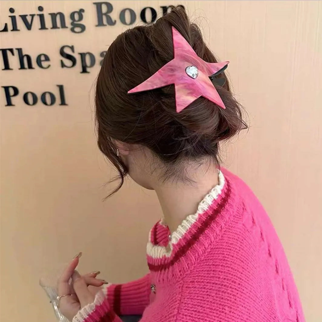 Muweordy New Claw Clips Pink Hair Clips Love