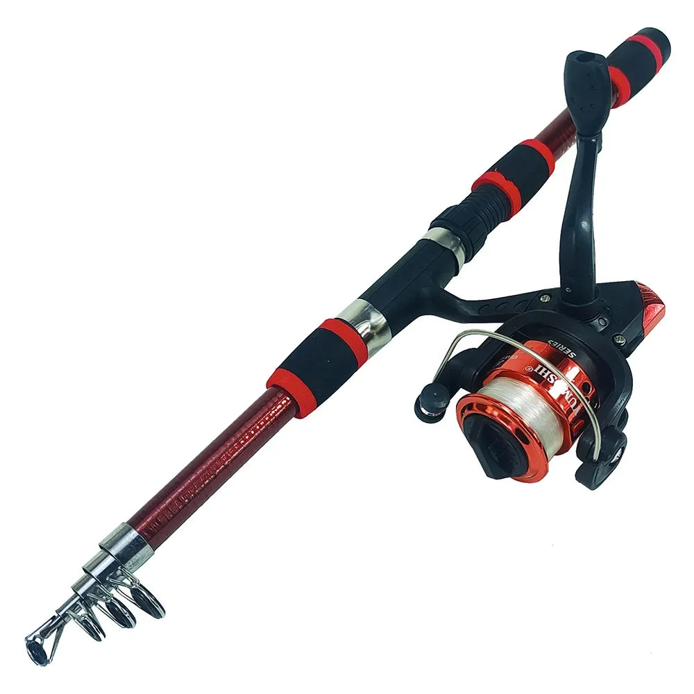 Spinning Fishing Rod and Reel Combo1.8M Telescopic Rod