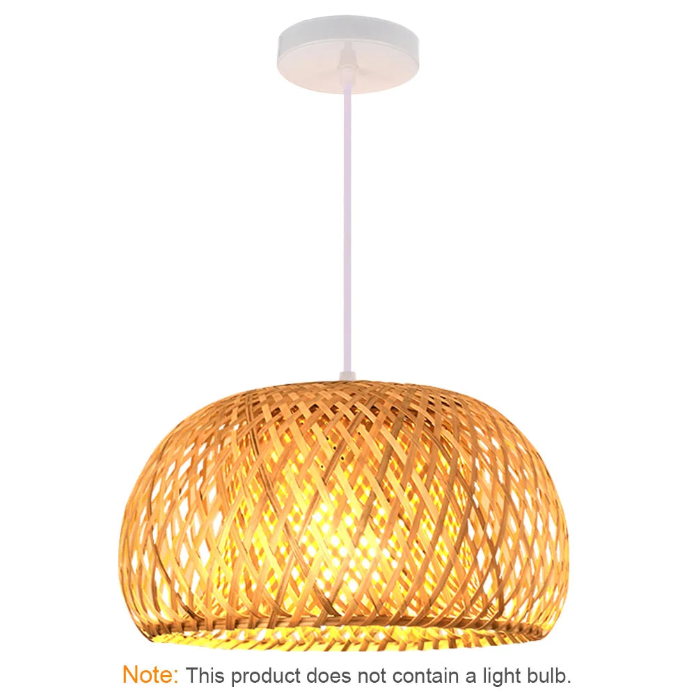 Bamboo Pendant Lamp Hand Knitted Chinese Style Weaving