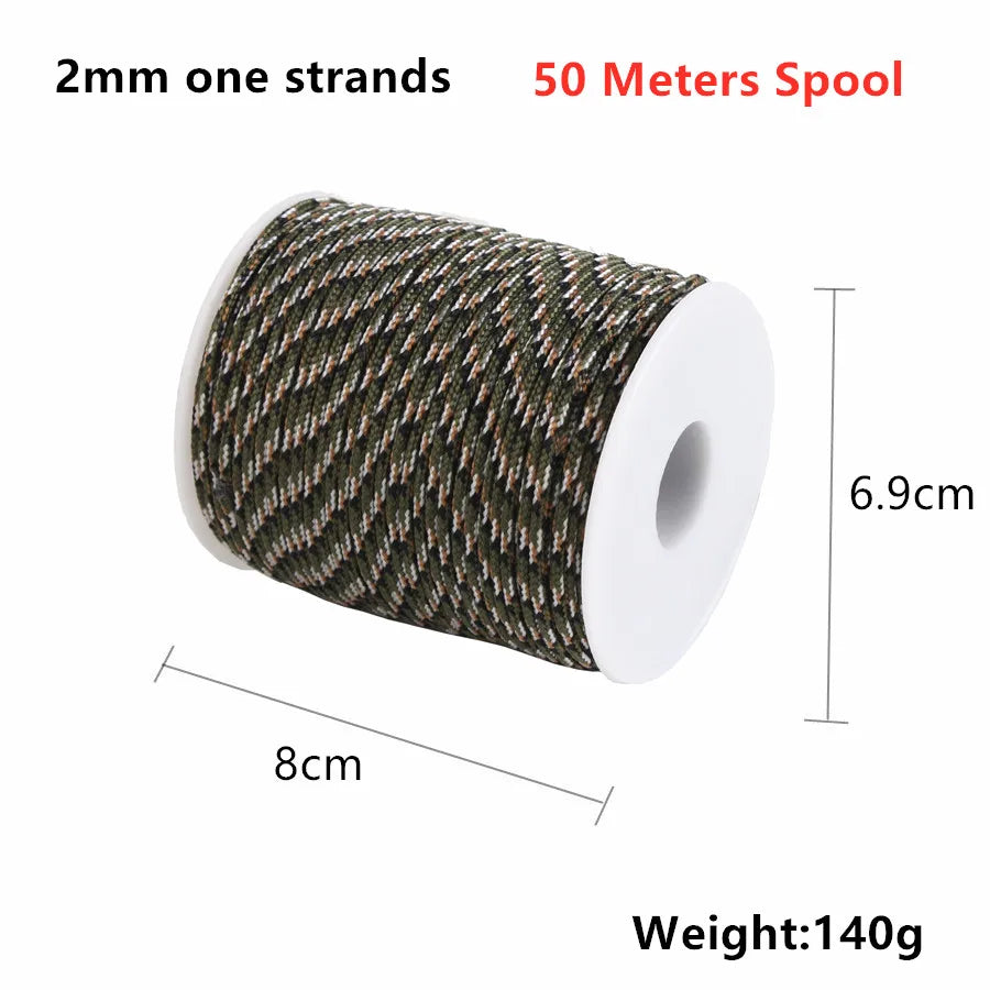 Paracord 2mm Survival Parachute Cord One Stand Cores
