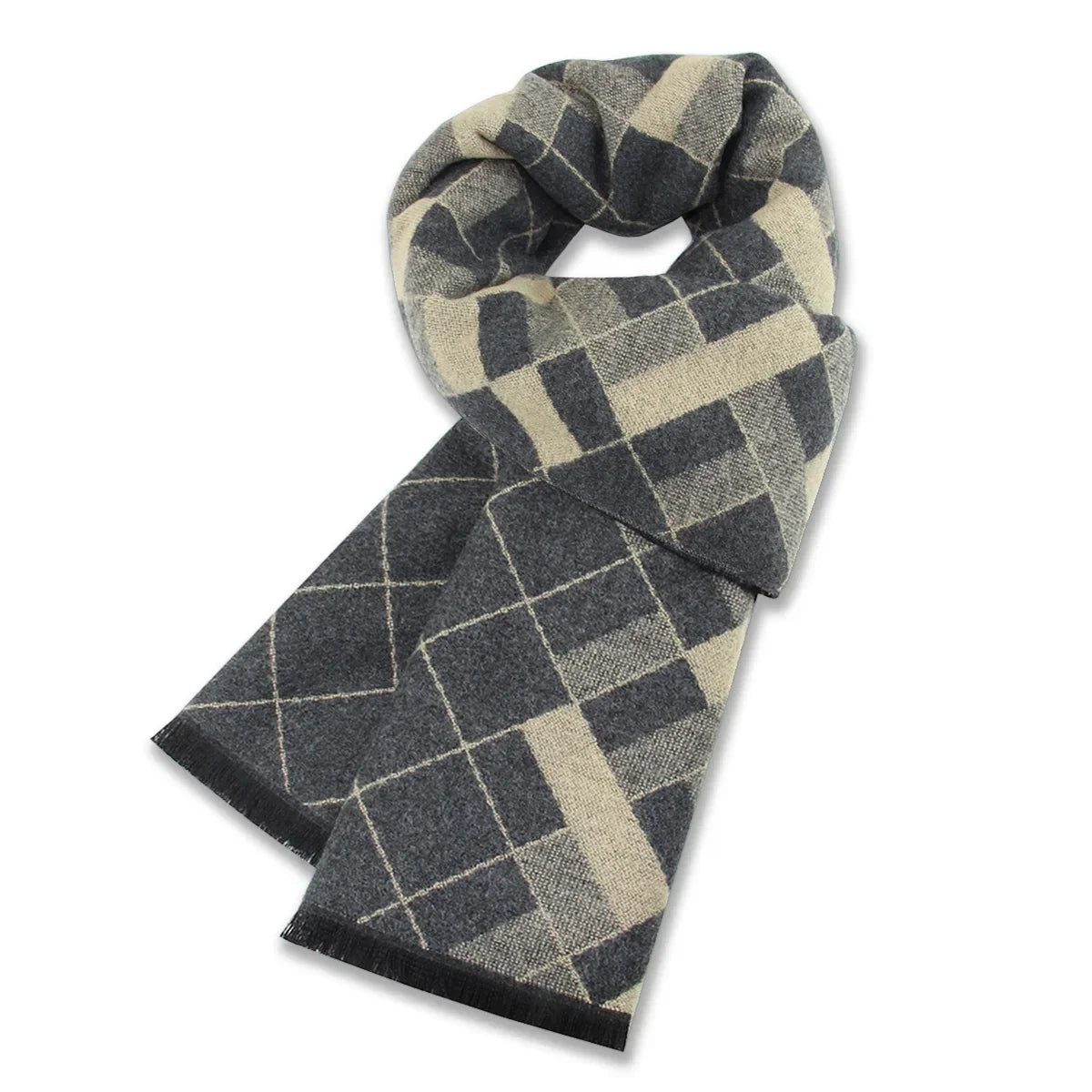 High Quality Men Scarf Autumn Winter Plaid Knitted