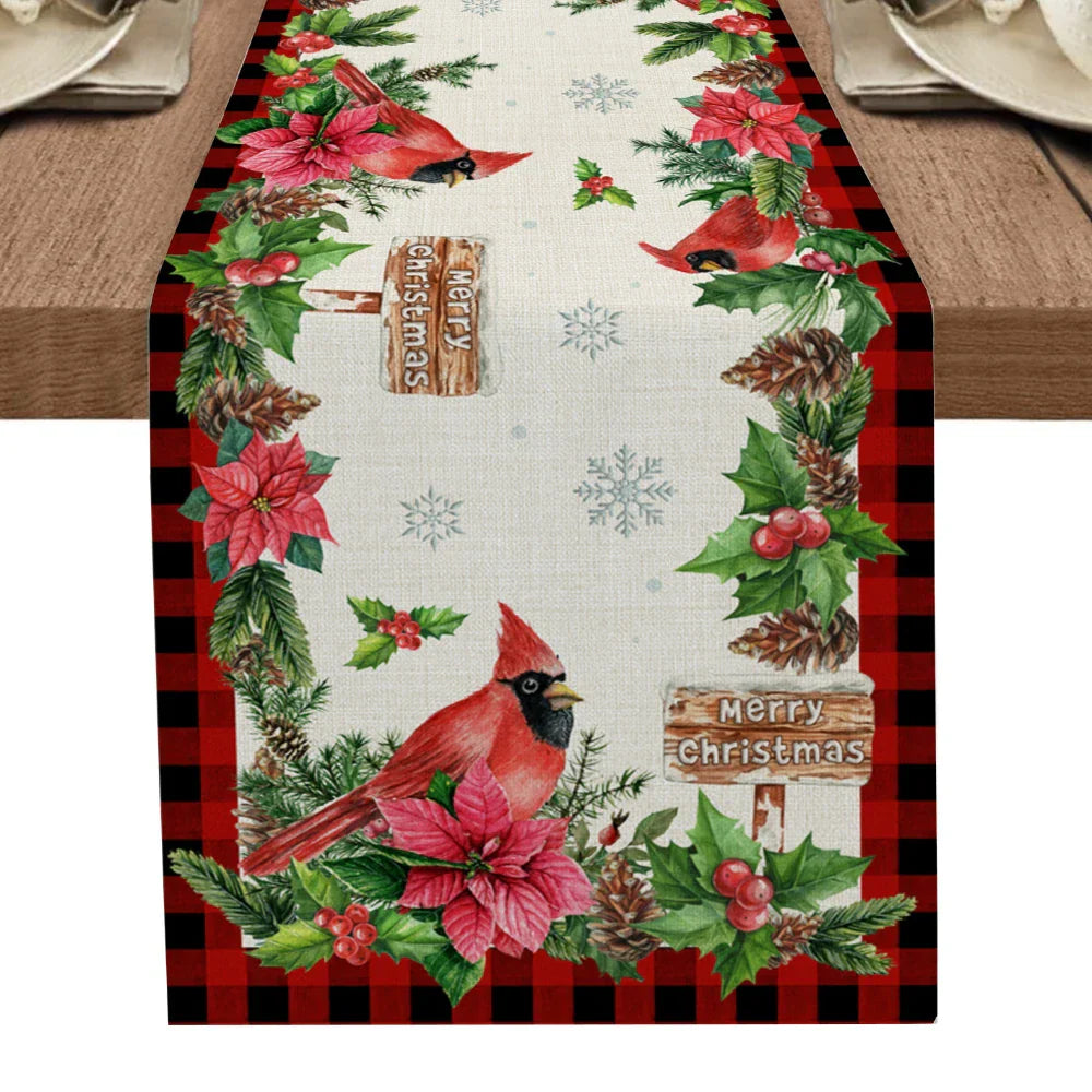 Christmas Tree Pine Needles Candy Bow Table Runner