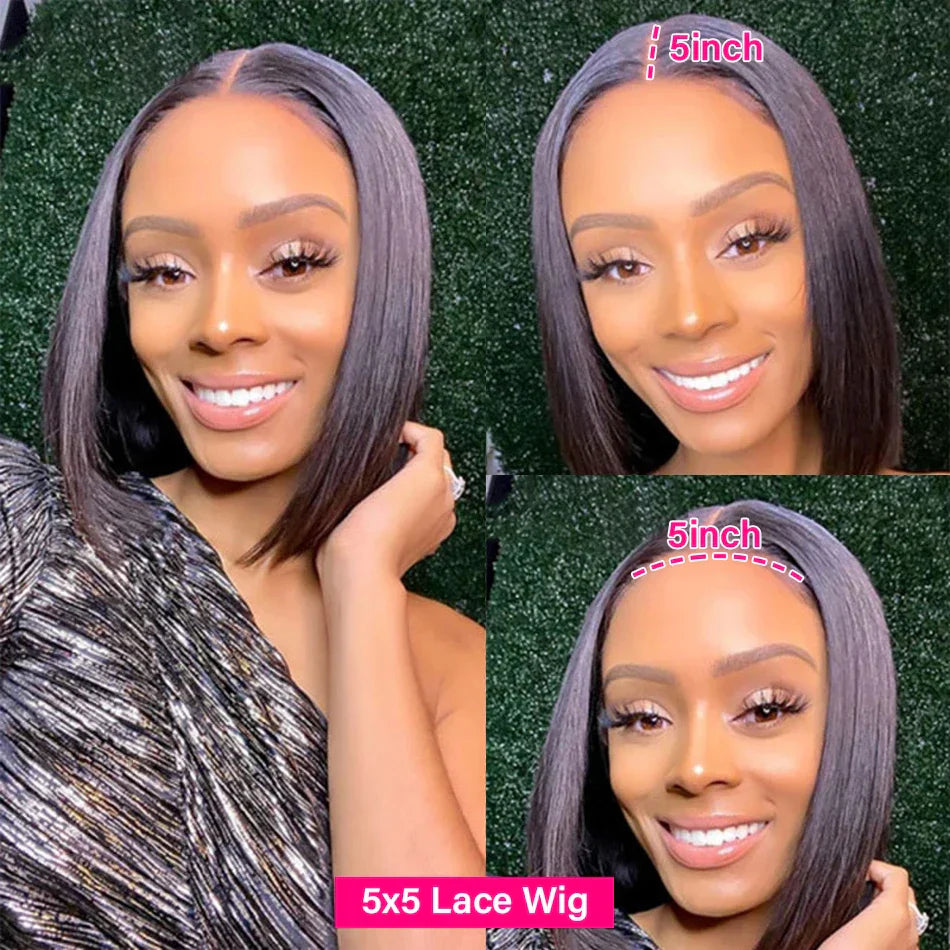 Brazilian Remy 13x6 Bob Human Hair Front Wigs