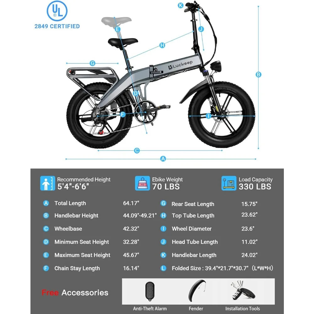 Electric Bike Folding for Adults,200W Peak Motor 48V