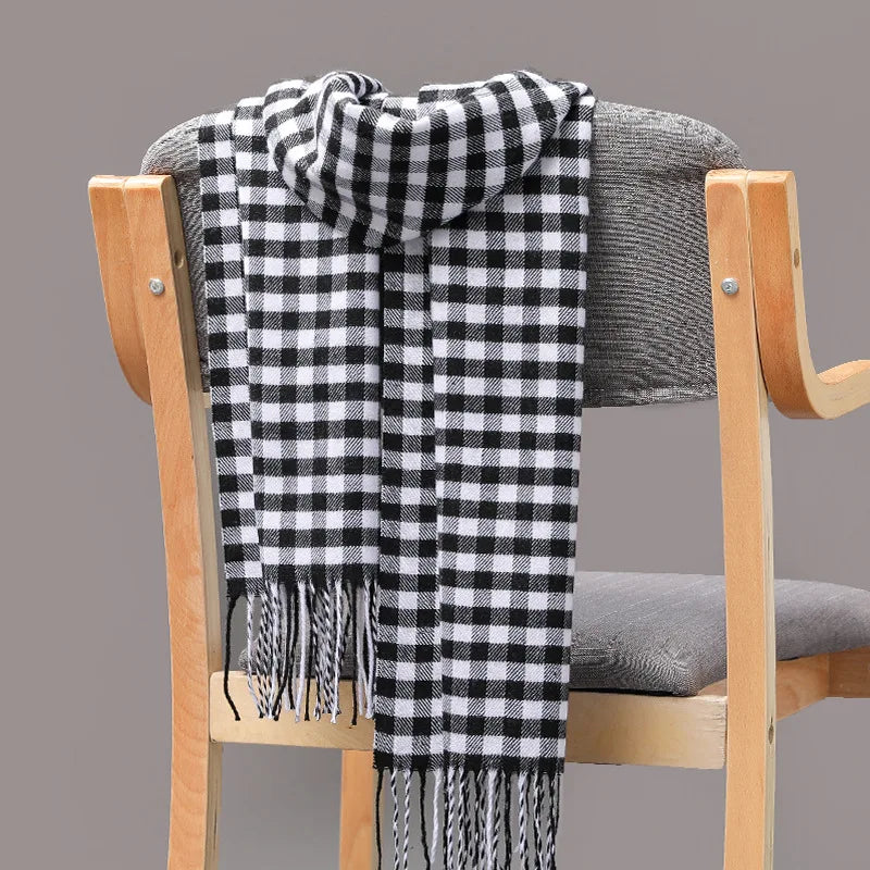 Luxury Brand Plaid Winter Men Scarf Warm Cashmere