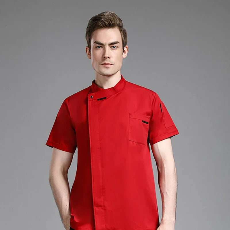 Unisex Chef Jacket ShortLong Sleeve Men Women Crossover
