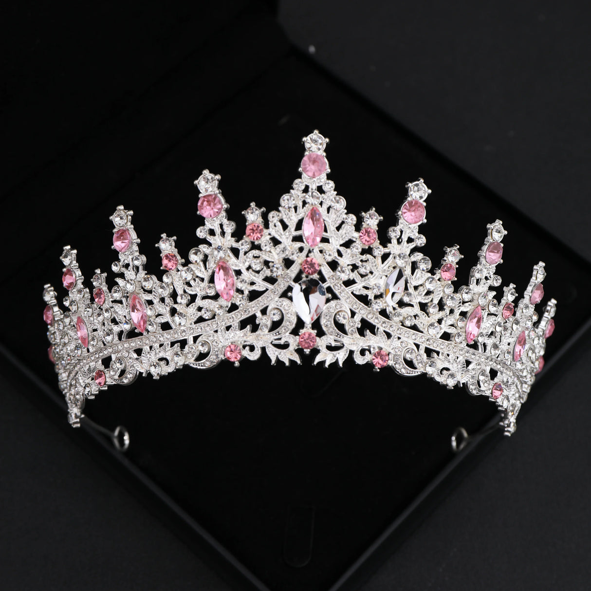 Pink Crystal Tiaras And Crowns Rhinestone Prom Diadem