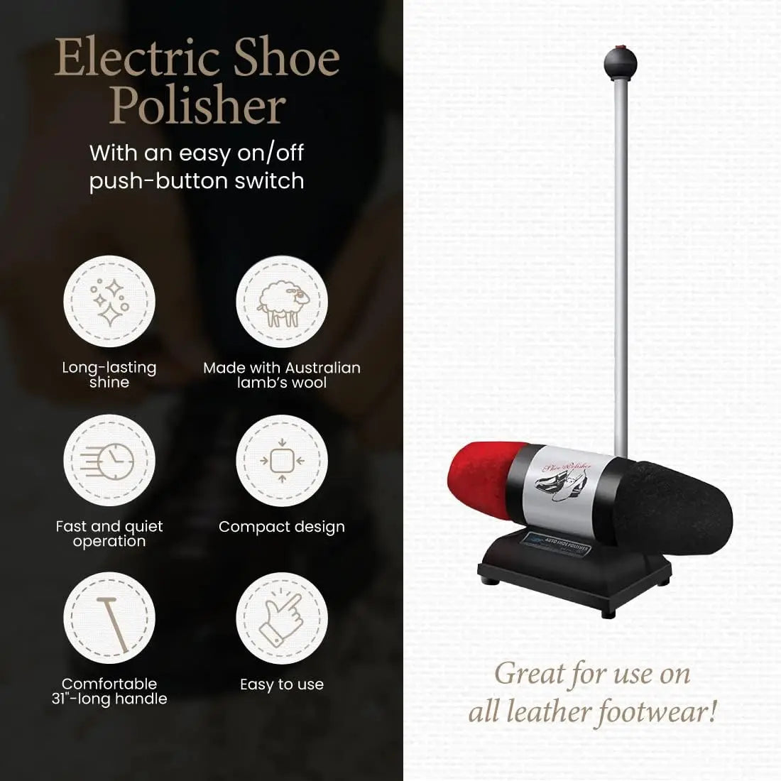 Moneysworth & Best Electric Shoe Polisher DualBuffer Shoe
