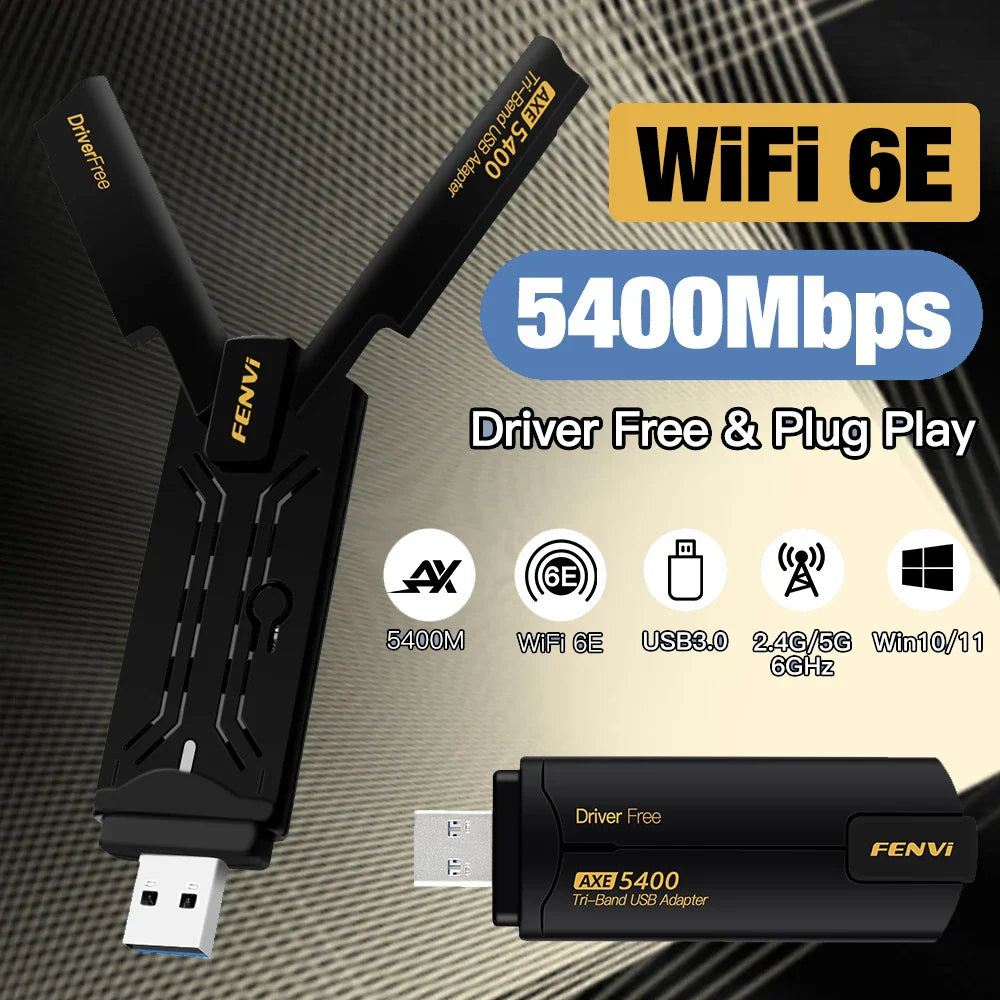 Fenvi USB WiFi 6E AX5400 Adapter Tri Band
