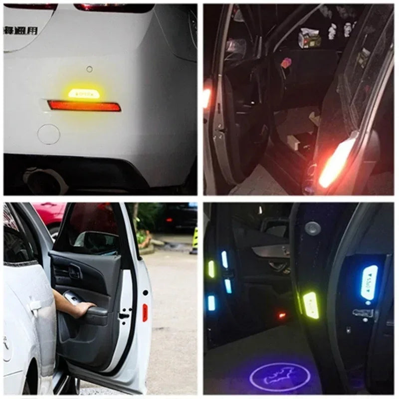 4PCSset Car Door Stickers Universal Safety Warning Mark