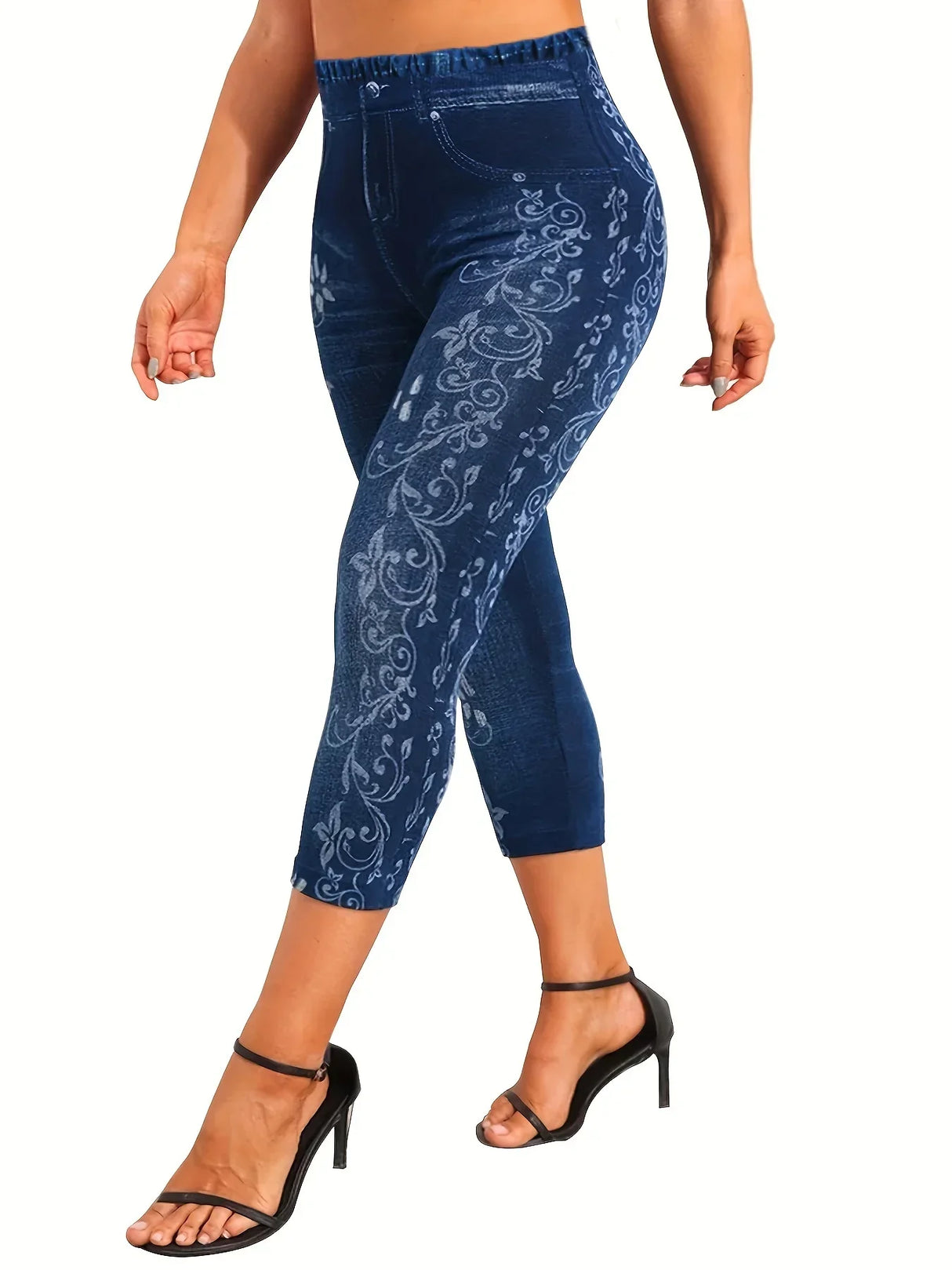 Womens Plus Size Sports Leggings Lady Oversize Denim