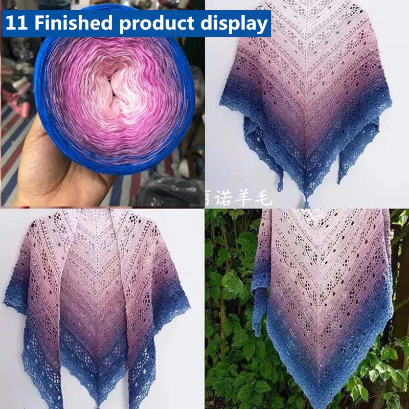 300g Cake Gradient Color Crocheted Shawl Blanket DIY