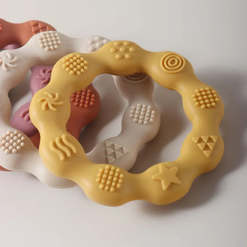Cute Baby silicone ring teether Baby oral care