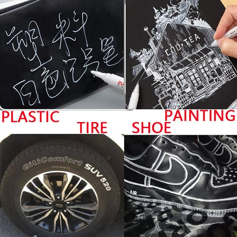 5 Pack White Comics Waterproof Marker Tire Marker