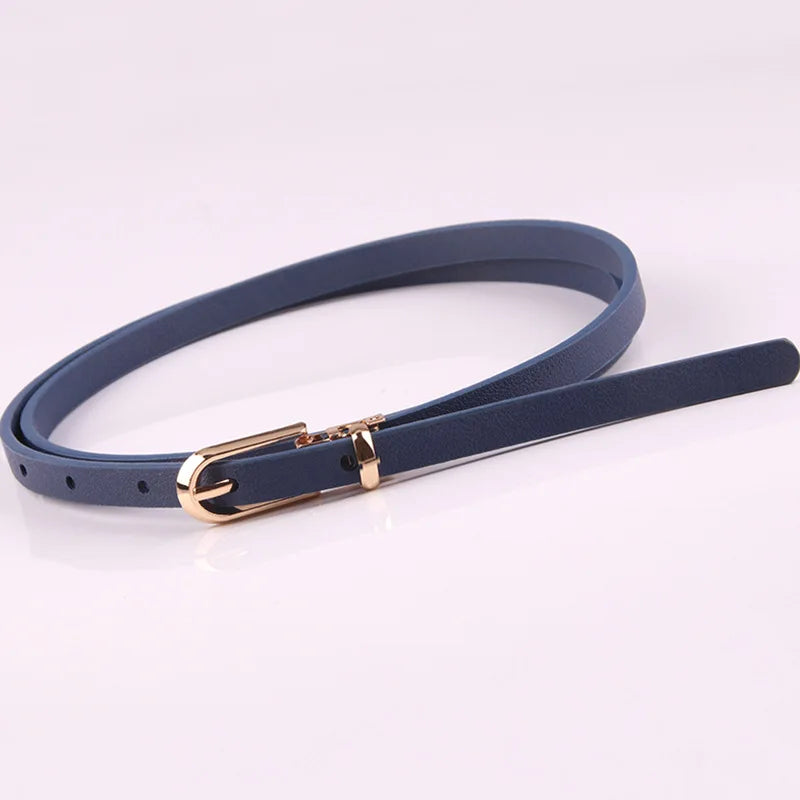 2023 Women Belts New PU Leather Simple Metal