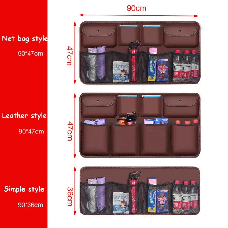 PU Leather Car Rear Seat Back Storage Bag