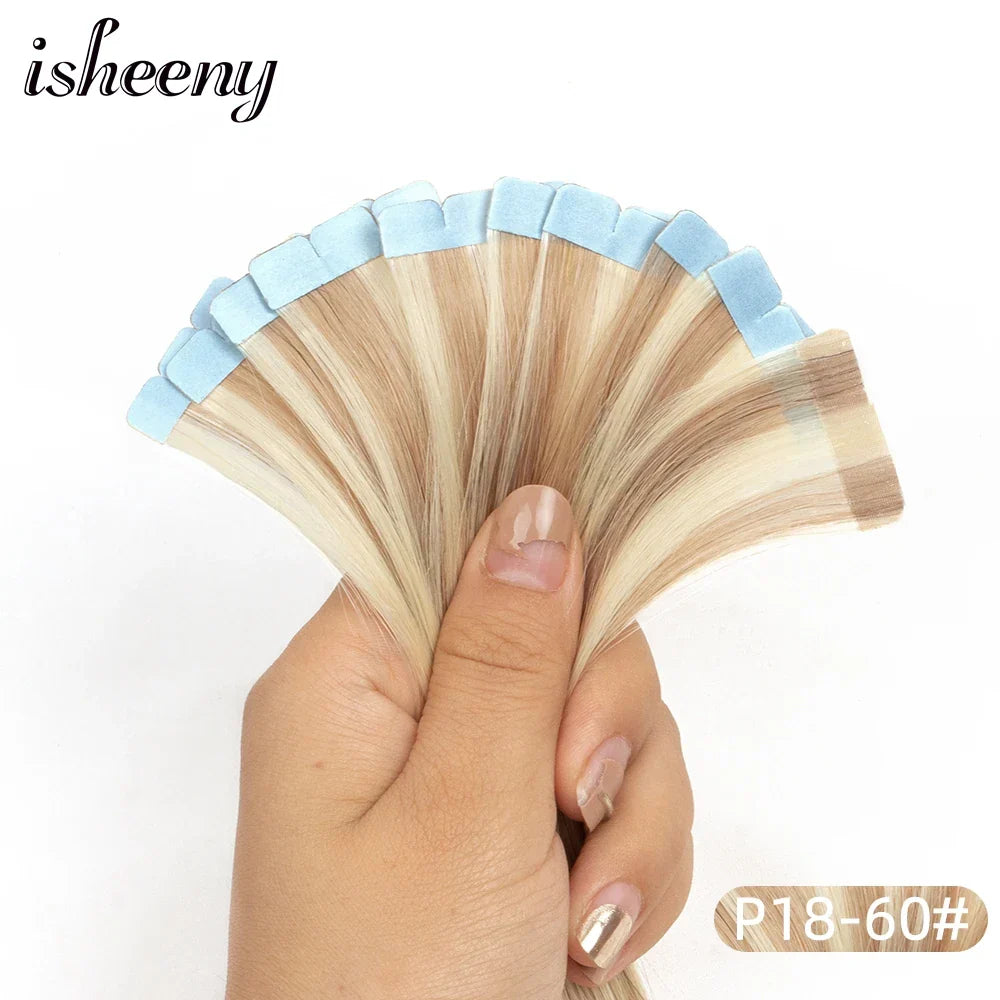Isheeny Mini Tape Hair Extensions 12"-24" Machine Remy