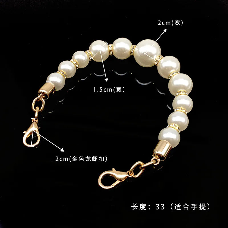 Pearl Strap for Bags Handbag Handles DIY Purse