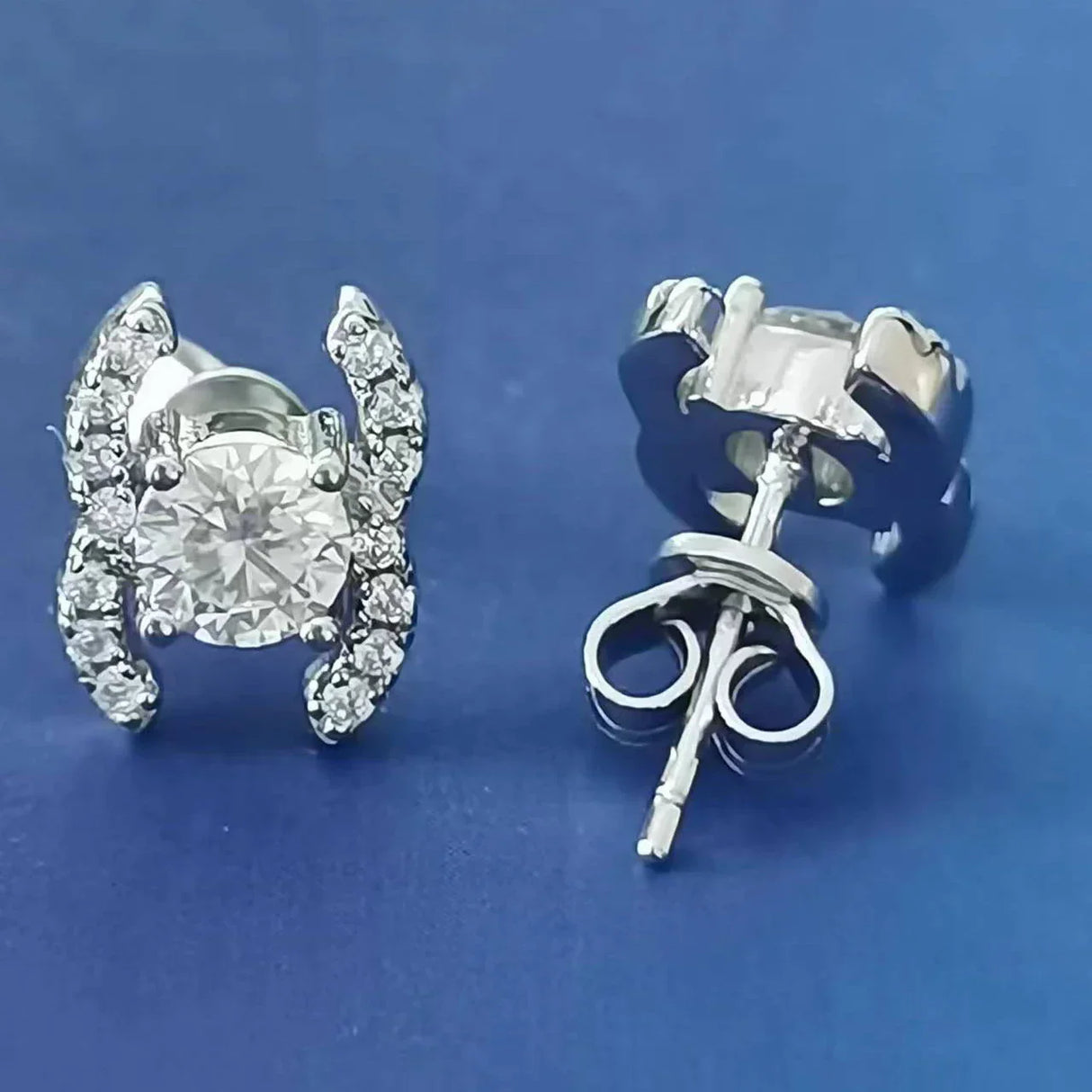 JECIRCON 925 Sterling Silver Moissanite Stud Earrings Small