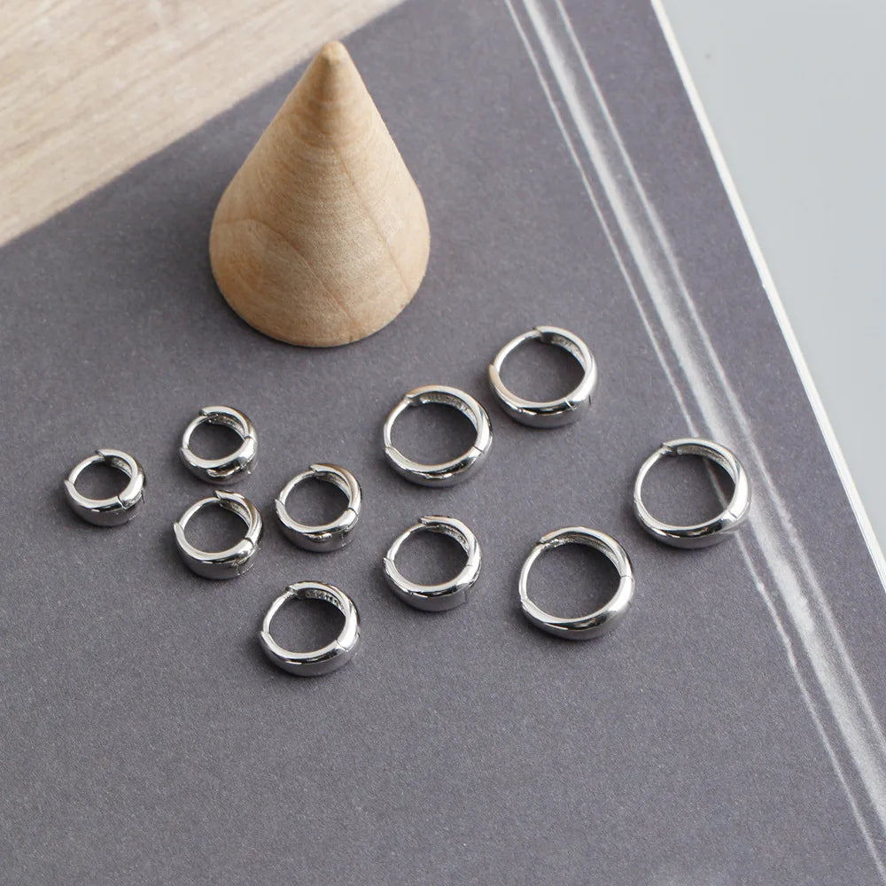 CCFJOYAS Punk Rock 6/7/8/9/10mm 925 Sterling Silver Round