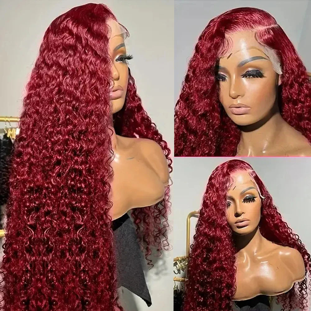 13x4 13x6 Deep Curly Lace Frontal Wig Transparent