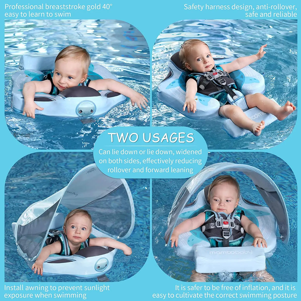 Mambobaby Float Non Inflatable Upgrade Soft Baby Swimming