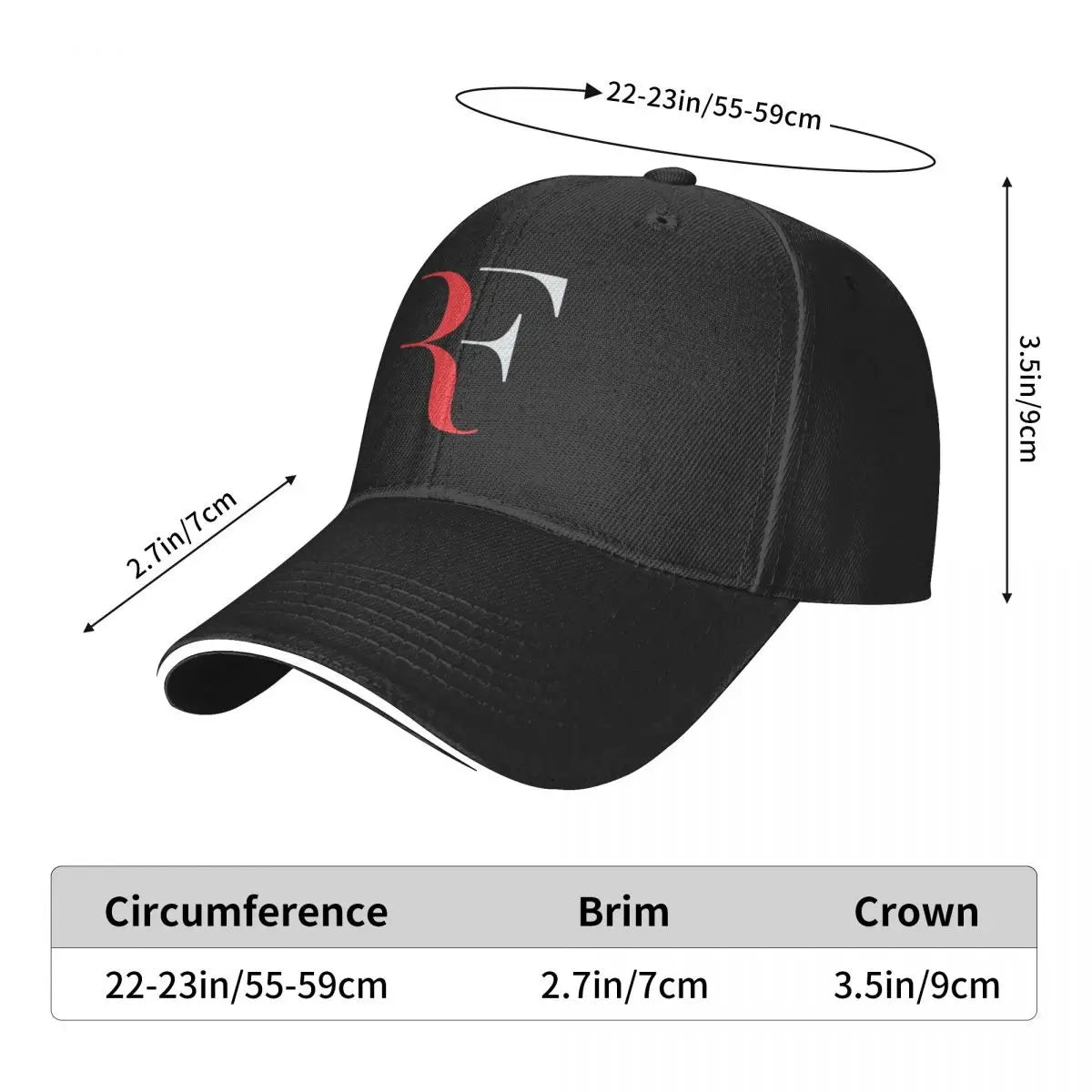 Roger Federer Baseball Cap Logo print Vintage Men