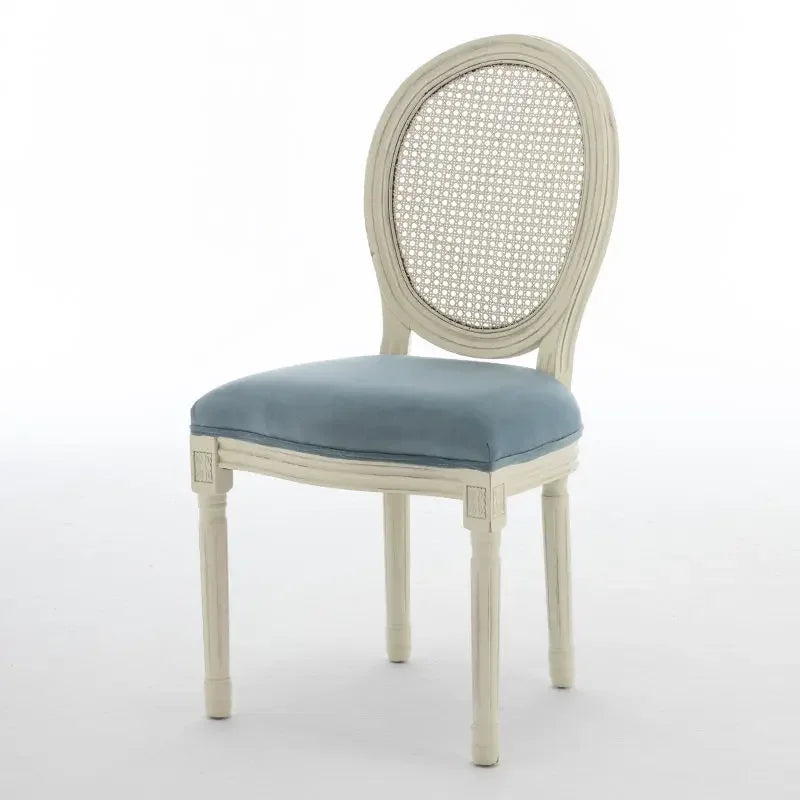 Retro Luxury Kitchen Chairs Wooden Rattan Mid Century