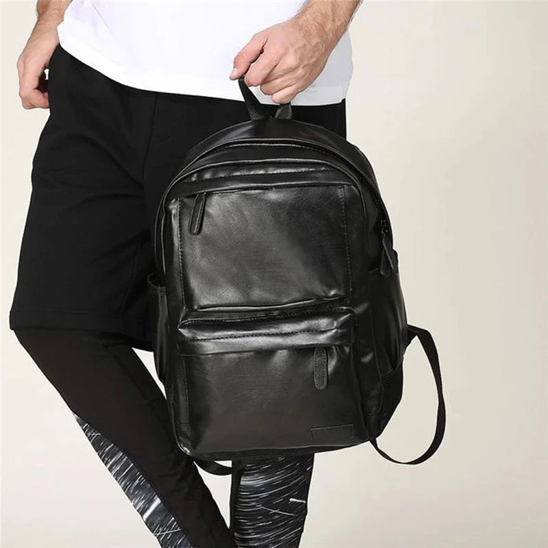 Luxury Soft Leather Men High Capacity Travel Backpack
