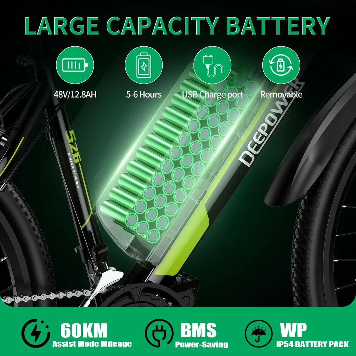 DEEPOWER S26 26INCH Electric Bicycle 500W 48V 30AH